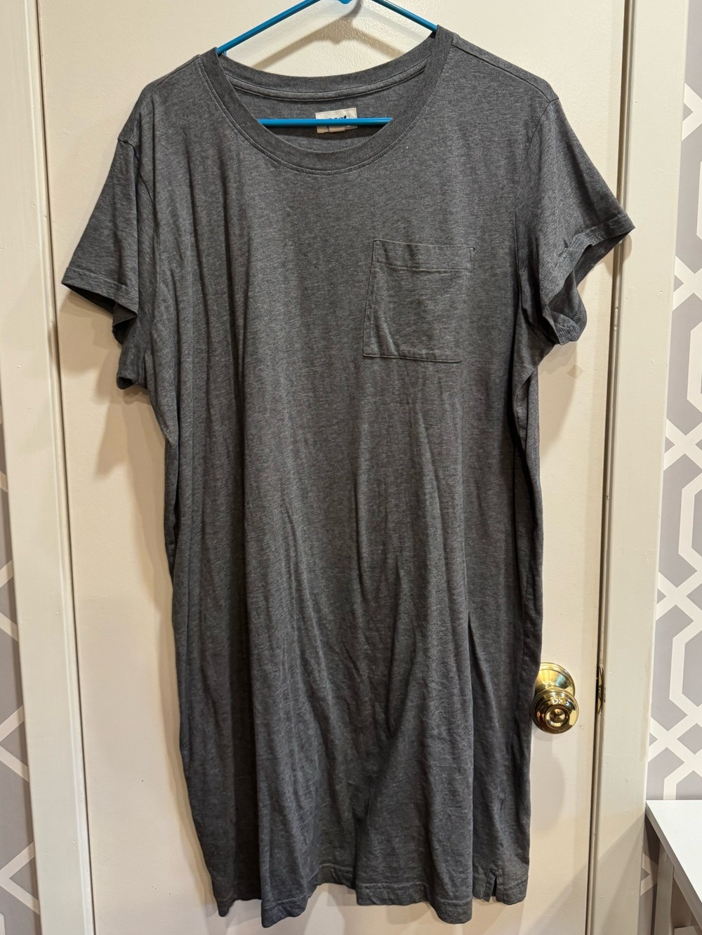 XL Pact Women’s Charcoal Pocket Tee Dress - Crew Neck